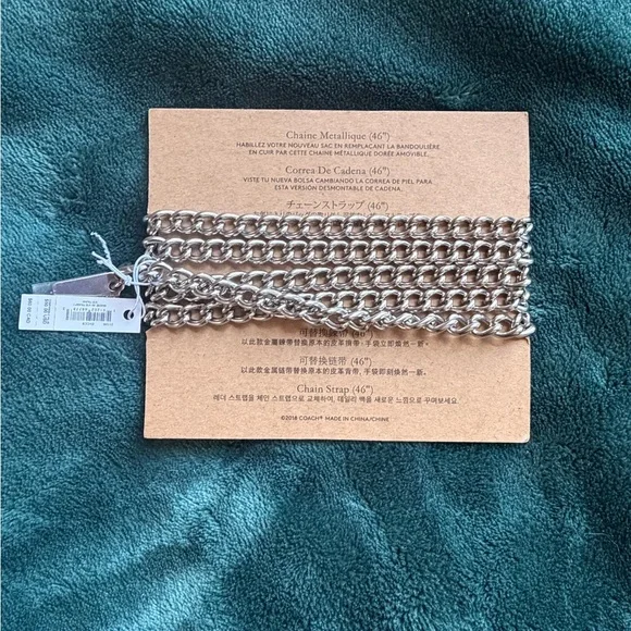Coach 46” Silver Chain Strap - NWT - Picture 3 of 6